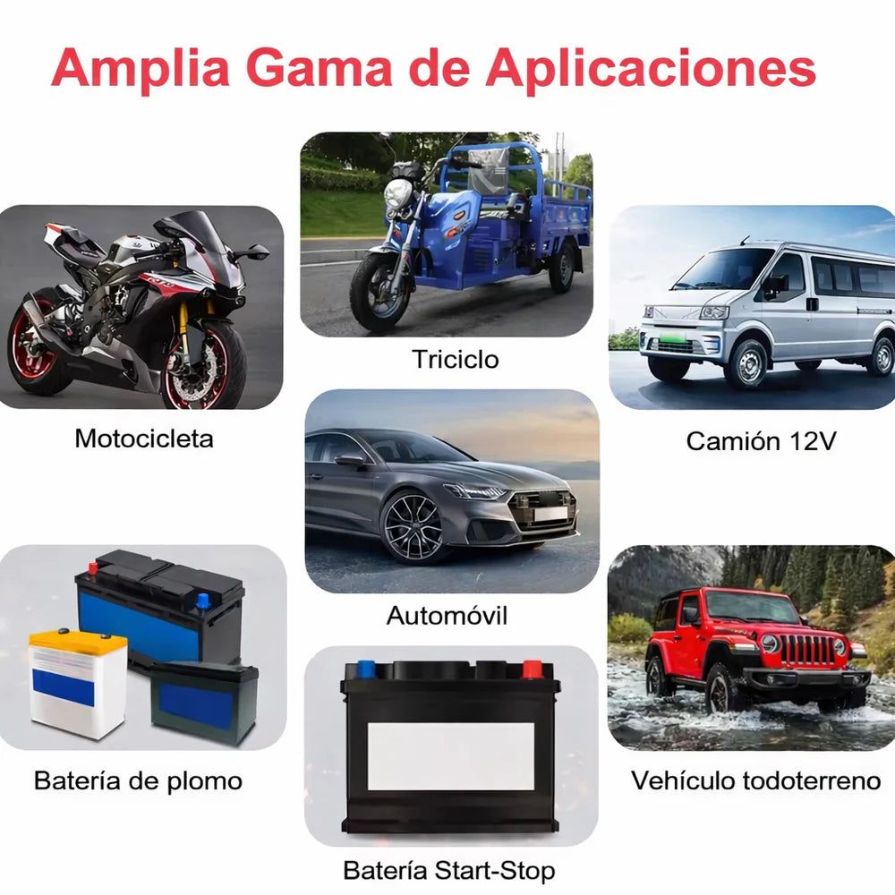 CARGADOR DE BATERIA PARA CARRO, CAMIONETA, CAMION O MOTO