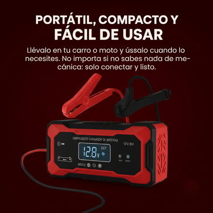 CARGADOR DE BATERIA  PARA CARRO, CAMIONETA, CAMION  O MOTO