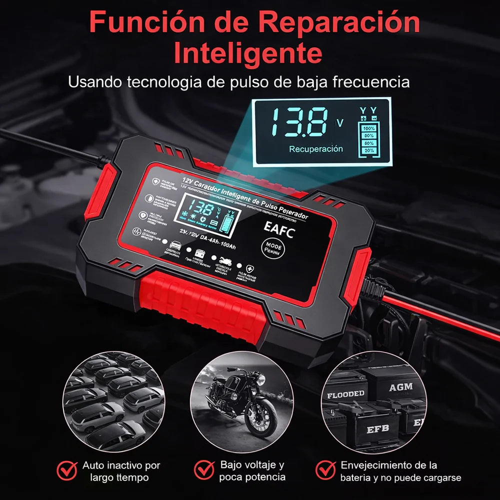 CARGADOR DE BATERIA  PARA CARRO, CAMIONETA, CAMION  O MOTO